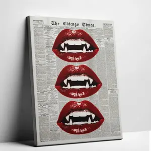 Vampire Slayer Poster Trendy Vampire kiss art print, Vampire  art, Halloween newspaper poster, Halloween  decor, Funky aesthetic. wall