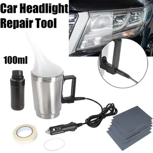 Car Headlight Repair Coating Set, 100ML Solution, Easy Use Polishing Kit, Quick Oxidation Removal, No Professional Skills Needed