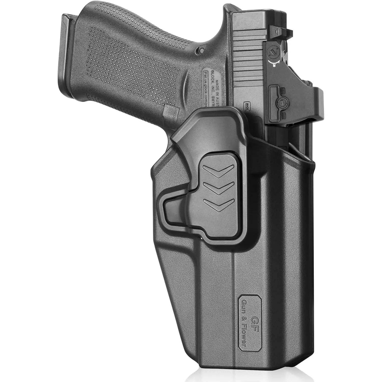 OWB Holster for Glock 43,43X,48 (MOS & Rail Versions) - Level II Retention Outside Waistband Holster with Belt Clip, Clicklock Draw, Durable Gun Accessories, Fast Index Release for Hunting Competitions