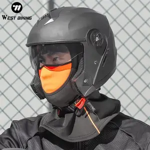 WEST BIKING 3 in 1 Winter Thermal Windproof Mask Ski Balaclava. Thin Velvet Milk Silk Full Face Cover, Orange Autumn Bicycle Neck Gaiter