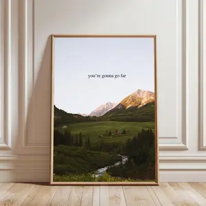 You're Gonna Go Far - Inspirational Mountain Wall Art, Stick Season Noah Kahan Music Poster, Bedroom Wall Decor, Preppy Home Decor, Fangirl decor