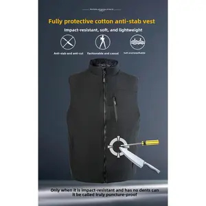 Fluffy Cotton Warm Winter Cut-Proof Spike-Resistant Stand-Collar Vest