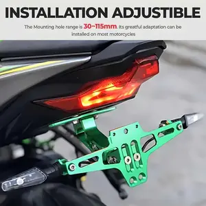 Adjustable CNC Aluminum Morcycle License Plate Holder - Universal Fit, Painted Finish, Easy Installation, No ols Required, Durable & Lightweight Design, Morcycle Accessorie-G
