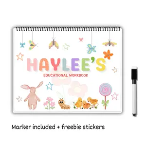 Personalized Laminated Educational Tracing Workbook (Marker Included) | Education and Motor Skills | Waterproof |Tracing Activities