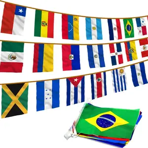 Latin America 23 Countries String Flags - Assorted Latino Flag Banners for Heritage Hispanic Month International Events Conference Party Decoration Sports Bars - 32 Ft 23 Flags