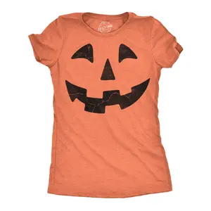 Womens Funny T Shirts Giant Jack O Lantern Face Sarcastic Halloween Graphic Novelty Tee For Ladies Funny Womens T Shirts Cute Vintage Fashion Casual Ladies T-Shirt Gift Halloween Tops for Women Women's Novelty Orange -