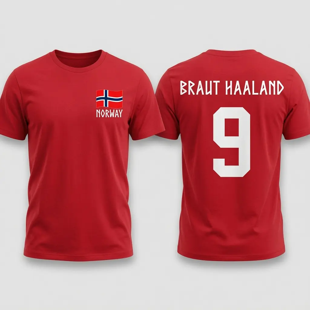 Erling Haaland Shirt, Norwegian soccer player, Erling Haaland Shirt,Norway Flag Game Day Shirt Unisex Cotton T-Shirt