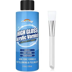 Gloss Varnish for Acrylic Painting, Artist's Acrylic Varnish, Non-Yellowing, Non-Toxic, Anti-Crazing, High Gloss Finish, Clear Coat for Artwork, Acrylic Paint Sealer, for Pro & Hobby Artists