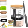 Premium Sourdough Starter Kit,34 oz with Bamboo Lid,Cloth Cover,Date Tracker,Thermometer and Scraper,measuring spoon,Wide Mouth Jar Cover,Sourdough Jar for Baker,Bread Baking Supplies Containers Kitchen
