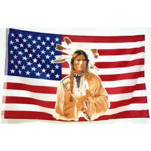 USA Native American Flag Indian US Flag 3x5ft,Flags Sturdy Double Stitched and Premium Polyester.