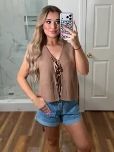 Tie Front Sleeveless