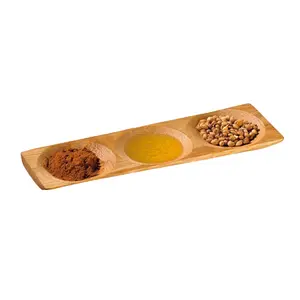 212 MAIN Bamboo Wood 3-Compartment Dinnerware Sampler Tray - 0.25 oz Plates, Buffet-Safe Serving Dishes, Pack of 96