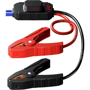 Smart Jump Starter Clamps, Automotive Booster Clamp Cables Replacement Alligator Clamps with Intelligent LCD Screen for 12V Car Jump Starter 7AWG Wire batt