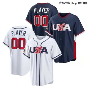 Custom USA Baseball 2026 World Baseball Classic Jersey - Personalized Name & Number Printed Fan Shirt, Team USA Game Day Baseball Tee for Men
