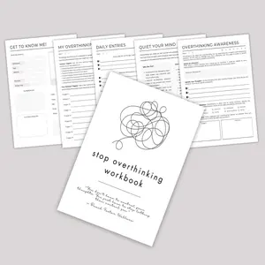 Stop Overthinking Daily Practice Notebook, Anxiety Relief, Emotional Clarity, Mindfulness Reflection, Relaxation Guide, Goal Setting, Self-Care Diary