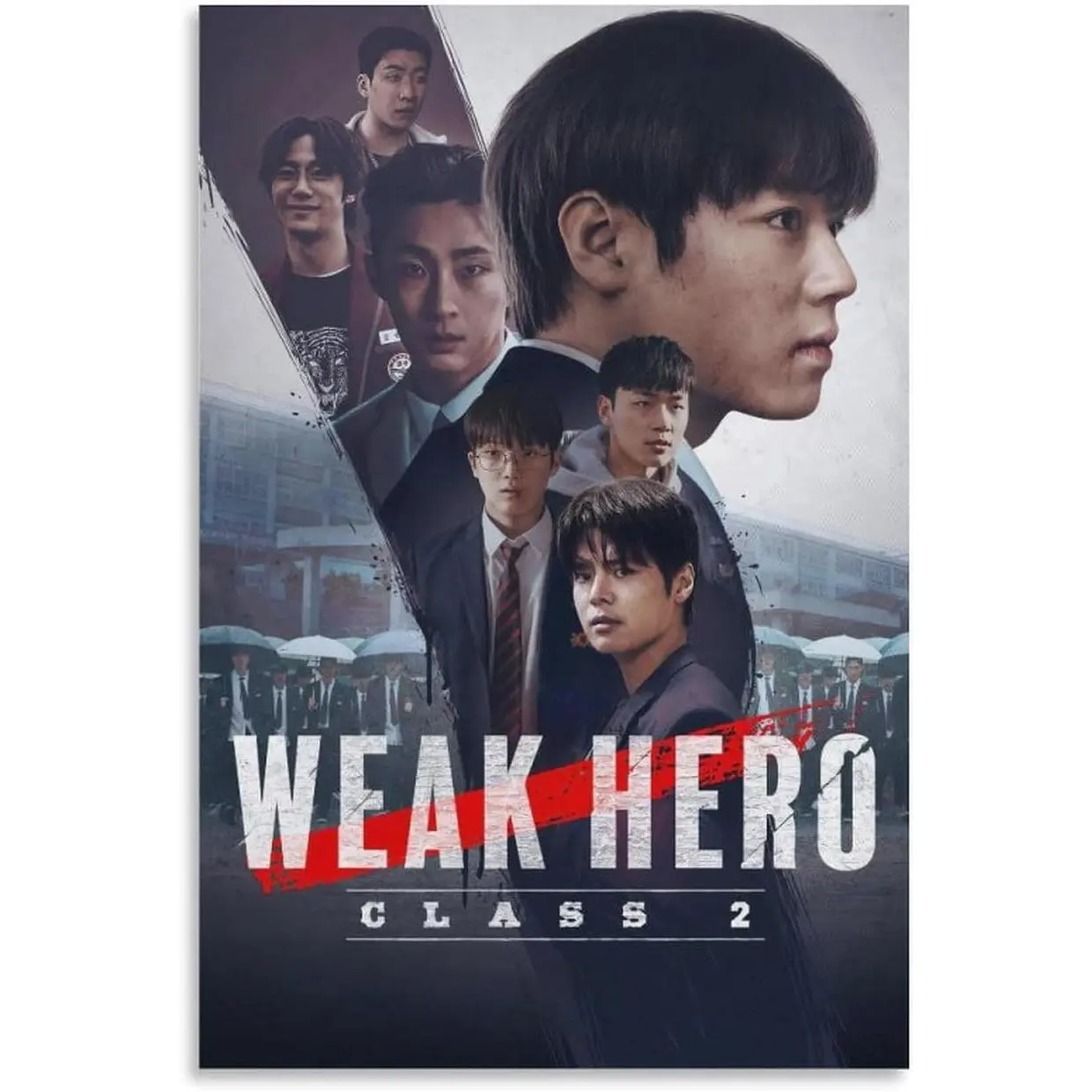 Korean School Action Drama Weak Hero Class 2 Unframed Canvas Wall Poster, Art Illustrations, Modern Home Decor Hanging Item, Home Supplies Decoration for Bedroom, Living Room (8x12in/20x30cm)