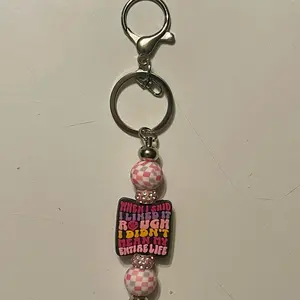 Fun & Sassy Statement Keychain with Checkered Beads