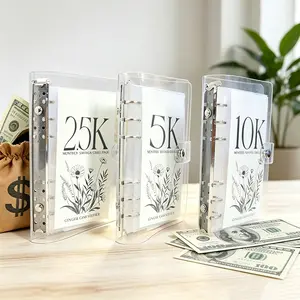 A6 12-Month Savings Challenge Binder - Savings Tracker Organizer, 10K/5K/2.5K Options, Cash Envelope Budget Planner for Home/Office