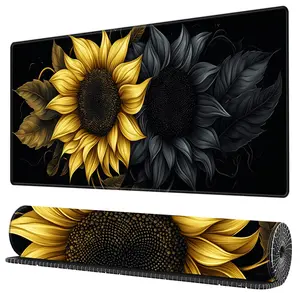 Sunflower Pattern Non-slip Base Mouse Pad, 1 Count Large Gaming Mouse Pad, Decorative Keyboard Mouse Mat for Home Office Desk Game Room