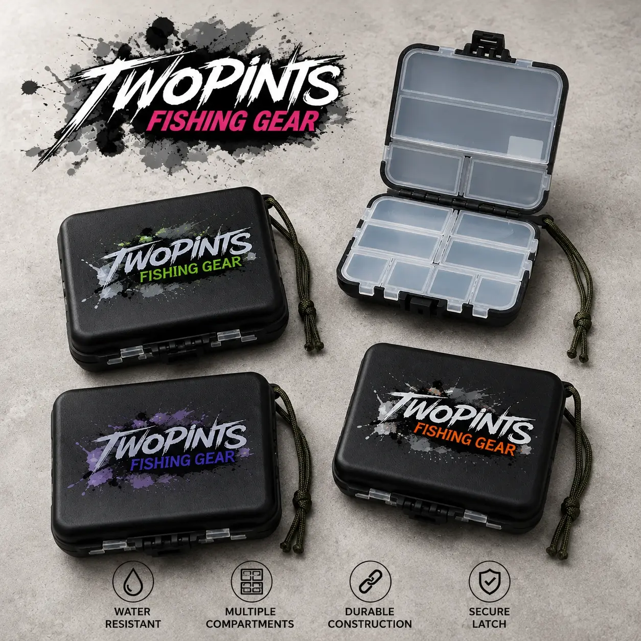 Small Fishing Tackle Box 4.7in x 3.7in