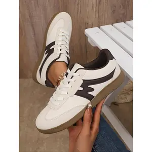 Women's Leopard - Print Color - Block Lace - Up Sneakers, Retro - Inspired Low - Top Casual Walking Shoes, Stylish Daily Commute & Outdoor Sports Footwear, Comfortable Breathable Fashion Sneakers, Versatile Round - Toe Leisure Shoes, Eye - Catchin Shoes