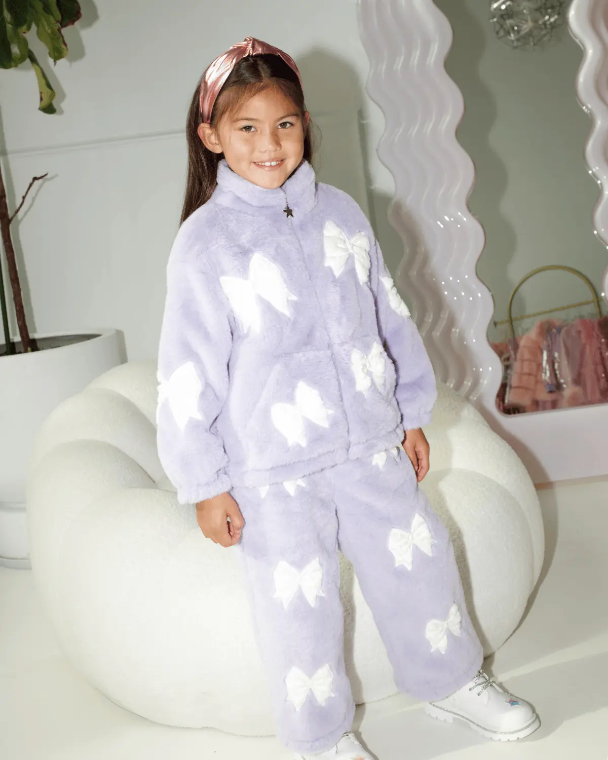 Lavender Pretty in Bows Plush Set