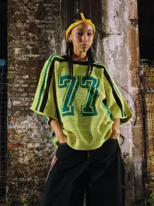 Aelfric Eden Comfort Tee Knit Tee 77 Stripe Graphic Unisex Tee Color Blocking Y2k Short Sleeve 2025 Trend Tops