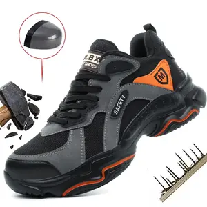 Men's Safety Shoes Work Shoes Breathable Slip Resistant Steel Toe Anti-Puncture Shoes Man Fashion Sport Shoes Outdoor work protective shoes