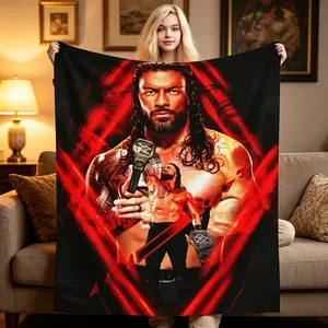 Roman Reigns WWE Flannel Throw Blanket, Super Soft Cozy Blanket for Boys Girls, Warm Blankets for Couch Sofa Bed