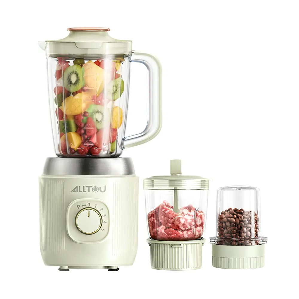 ALLTOU Multi Function Blender - 3-in-1 ABS Kitchen Appliance with Powerful Citrus Juicer, Meat Grinder, 1*300ml Food Chopper, 5 Speed Options, Pulse Function & Secure Design
