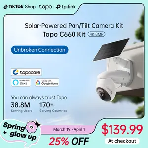 TP-Link & Tapo C660 KiT 4K Solar Security｜360° AI Tracking｜Starlight Color Night Vision｜Free Local Storage｜No Wires