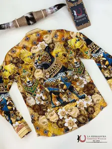 MENS PEDRERIA CREAM LEOPARDO LONG SLEEVE SHIRT 4SPR09 MENS PEDRERIA CREAM LEOPARDO LONG SLEEVE SHIRT 4SPR09