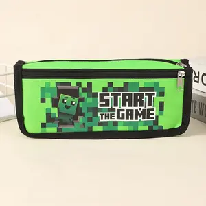 Game Print Pencil Case Small Capacity Dual Layer Stationery Storage Bag Office Supplies, Essential School & Office Accessory