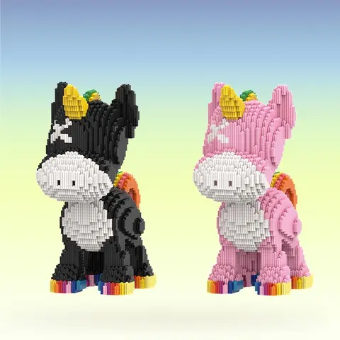 Unicorn Design Building Blocks, 4500pcs/set DIY Small Building Block Model, Stem Building Block, Creative Toy, Decompression Toy, Suitable for Birthday Gift