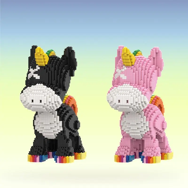 Unicorn Design Building Blocks, 4500pcs/set DIY Small Building Block Model, Stem Building Block, Creative Toy, Decompression Toy, Suitable for Birthday Gift