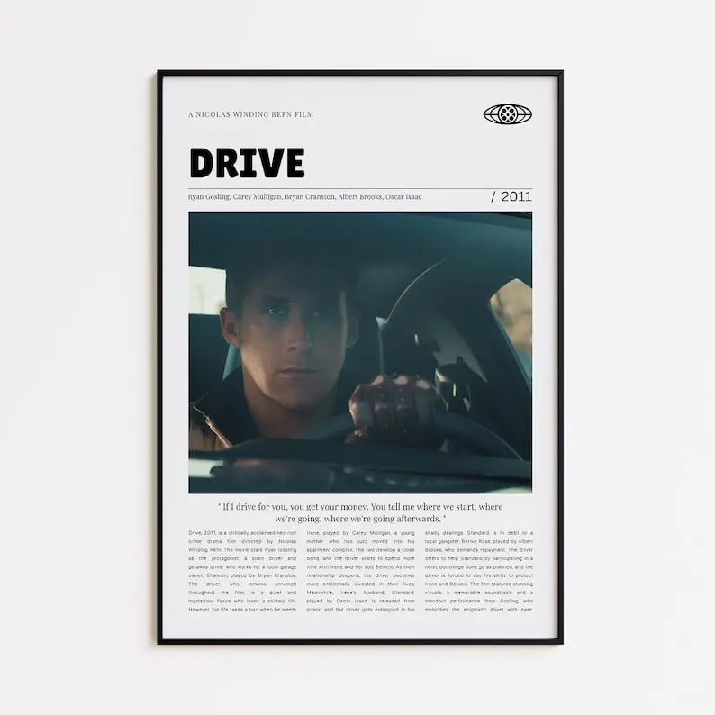Drive, Nicolas Winding Refn, Retro Movie Poster, Custom Movie Poster