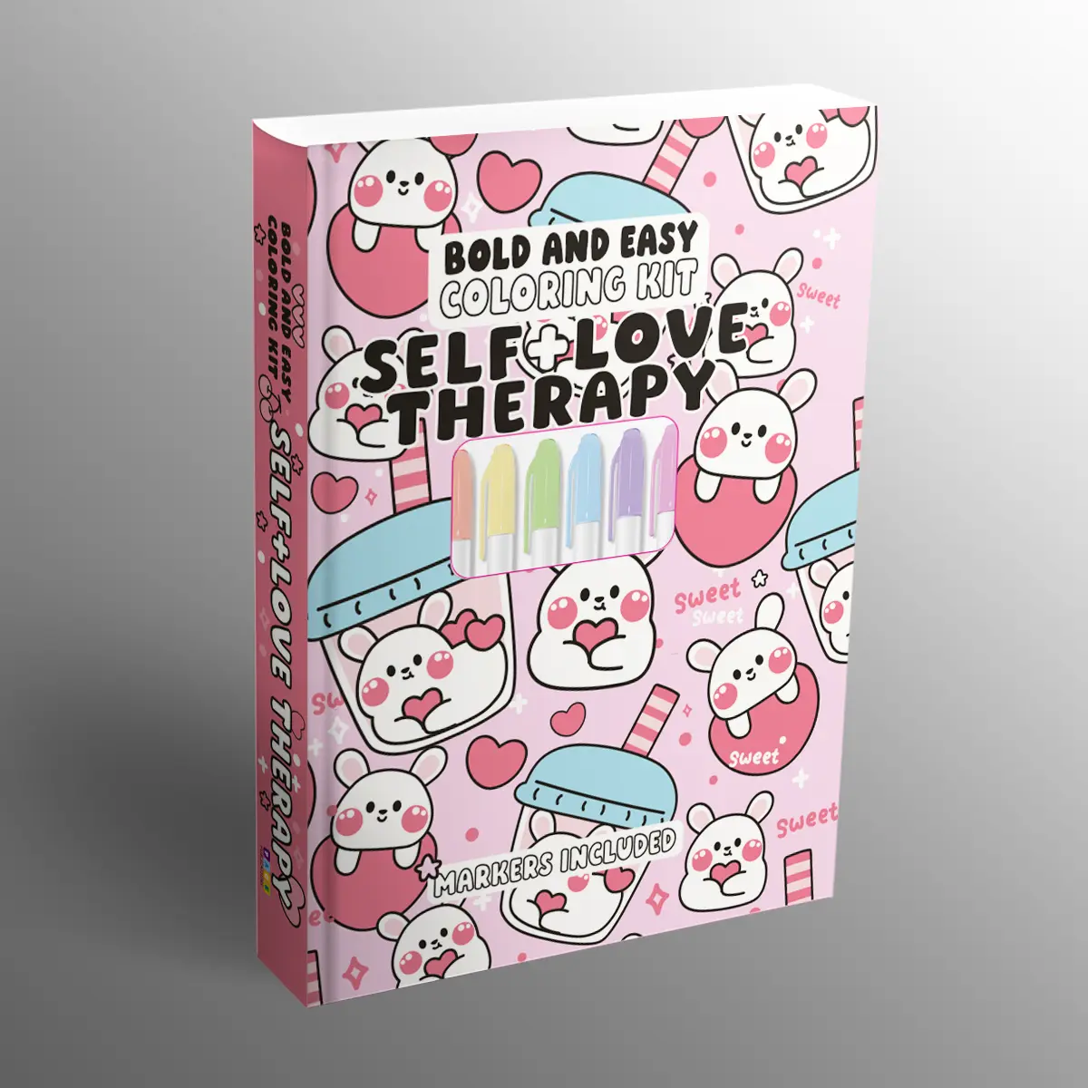 Self Love Therapy Bold-Easy Coloring Kit - Bold and Easy Coloring Pages for Relaxation, Fun Coloring Experience, Literature & Art Activities