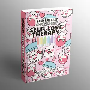 Self Love Therapy Bold-Easy Coloring Kit - Bold and Easy Coloring Pages for Relaxation, Fun Coloring Experience (Literature & Art, Painting & Design Activity)
