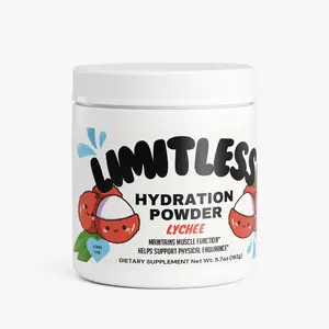 Limitless Hydration Powder Lychee - Premium Electrolyte Supplement for Muscle Function & Endurance - Caffeine-Free, Keto Friendly, 5.71 oz