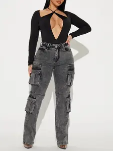 City Streets Stretch Cargo Jean - Grey