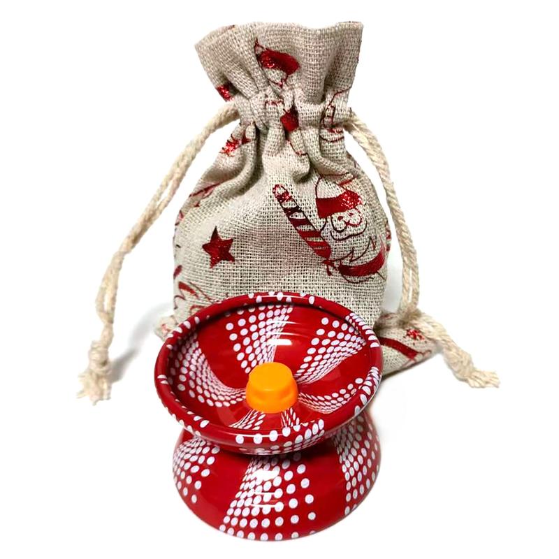 1 Pcs of Christmas reactive metal yo yo with Christmas pattern packaging bag, detachable DIY yo yo, dazzling and long-lasting speed, more suitable for beginners to operate, ideal gift for Christmas.