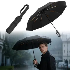 【2026】Folding Golf Umbrella, Automatic Open/Close,Sun/Rain,Anti 99 UV Protection UPF 50Carabiner Handle Design,Lightweight Compact Portable Backpack Car Parasol Outdoor