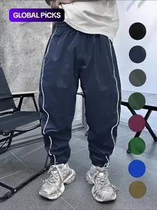 Men's Loose-Fit Casual Pants with Drawstring Waist, H-Type Silhouette, Long/regular Length, Ideal for Spring & Fall Outdoor Activities