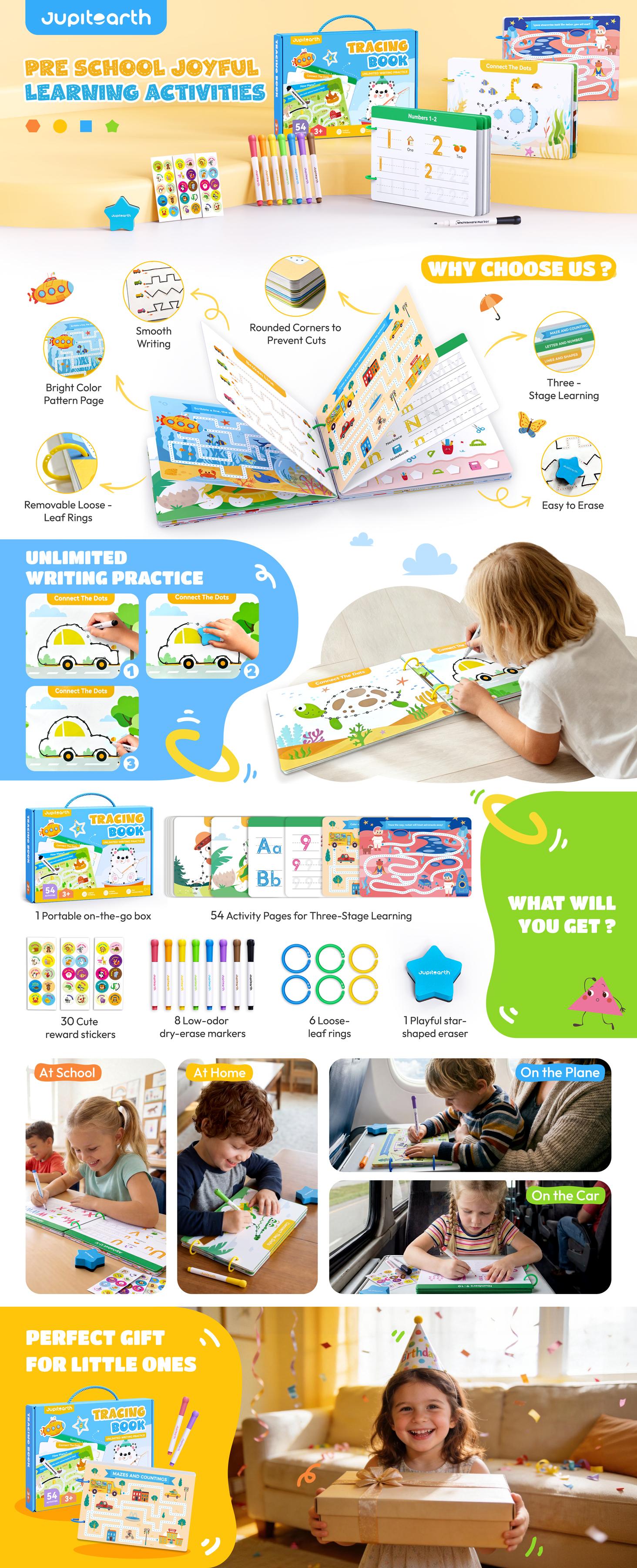 Best Easter Gift for Toddlers! Preschool Tracing Workbook - Pen Control training & Fine Motor Skills Toy, Fun Easter Basket Stuffers for Boys Girls Best Easter Gift for Toddlers! Preschool Tracing Workbook - Pen Control training & Fine Motor Skills Toy, Fun Easter Basket Stuffers for Boys Girls