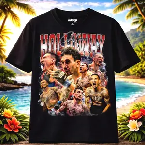 Max Holloway UFC Shirt MMA Fighter Tee Blessed Fight Shirt Fight Night T Shirt Mens MMA Apparel Fan Gift Combat Sports Tee