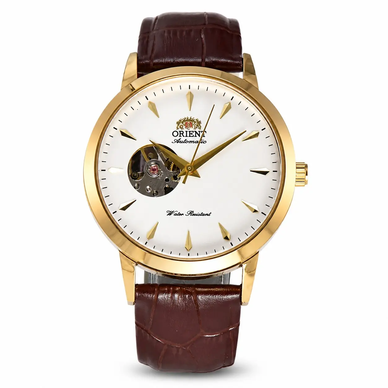 Orient Open Heart Semi Skeleton Automatic Dress Watch for Men, Leather Croc Strap, Water Resistant, Classic Elegant Business Wristwatch, Multi Dial & Case Options, Perfect Birthday Anniversary Wedding Gift for Him, Regalo Ideal para Hombre