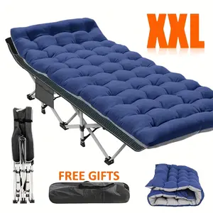 Folding Camping Cot with Extra Wide Mattress, Portable Carry Bag for Adults, Ideal for Home Office, Outdoor Travel & More