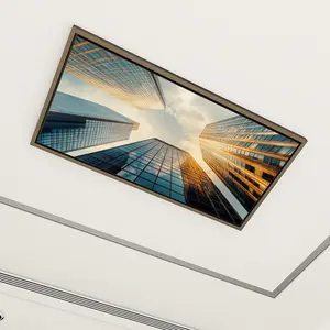 4 Pack Fluorescent Light Covers for Ceiling Lights Office Skyscraper New York City Decorative Magnetic Fluorescent Light Covers for Classroom Office Home 2x4 ft