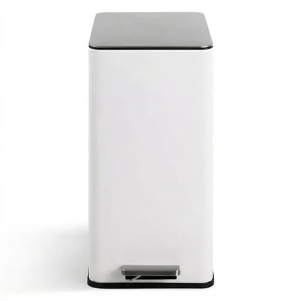 4-Gallon Slim Stainless Steel Step Trash Can with Soft-Close Lid, Odor Control, Pet-Proof, Waterproof Bin – Narrow Mini Trashcan Inside Bathroom for Small Spaces, Office Use