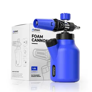 Foam Cannon, Heavy Duty Car Wash Foam Cannon for Pressure Washers with Wide Neck and 1/4'' Quick Connector, Snow Foam Cannon with Adjustable Nozzle and 1 L Bottle
